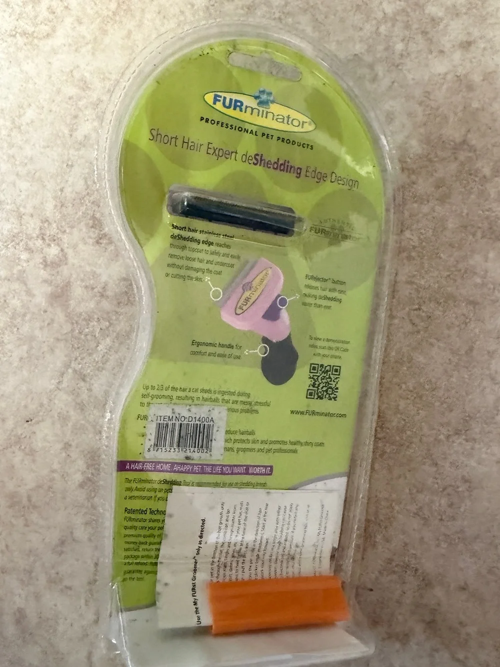 FURminator Short Hair deShedding Tool - Purple and Black